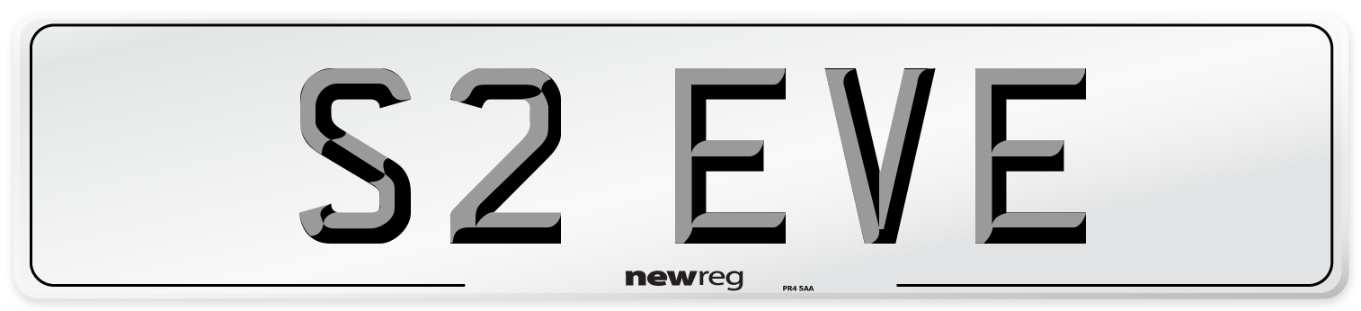 S2 EVE Number Plate from New Reg
